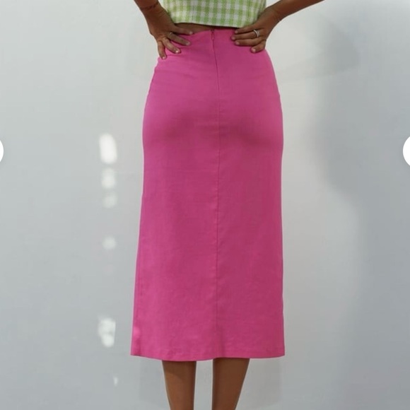 Zara Pink Beaded Midi Skirt - Picture 3 of 7